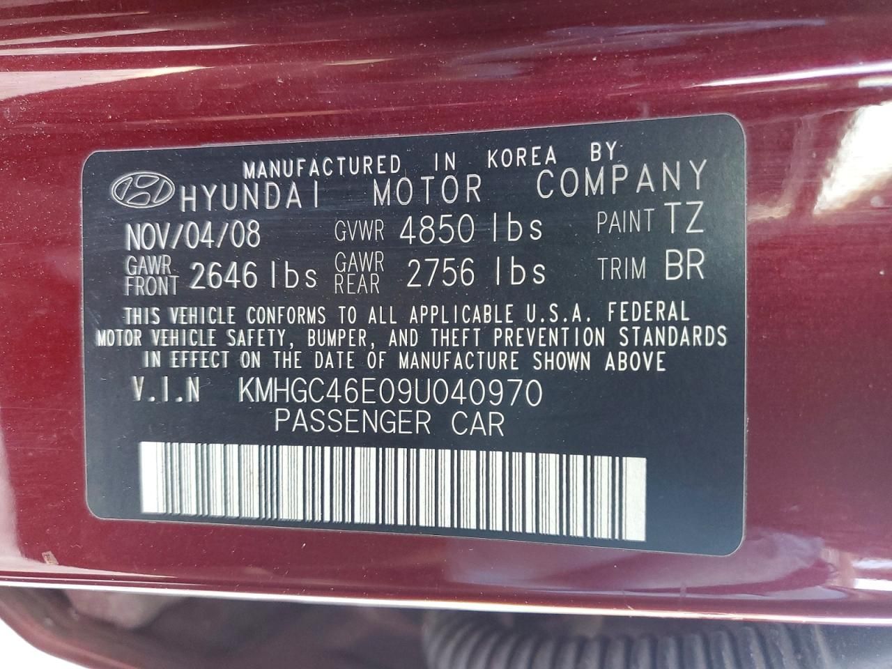 2009 Hyundai Genesis 3.8l