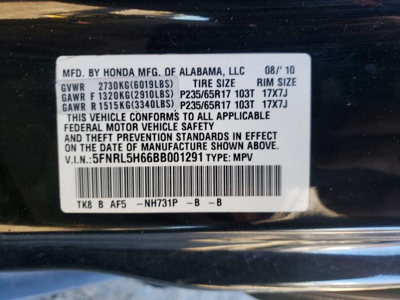 2011 Hond Odyssey exl