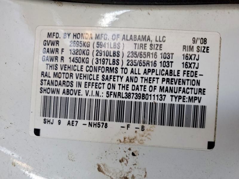2009 Honda Odyssey exl