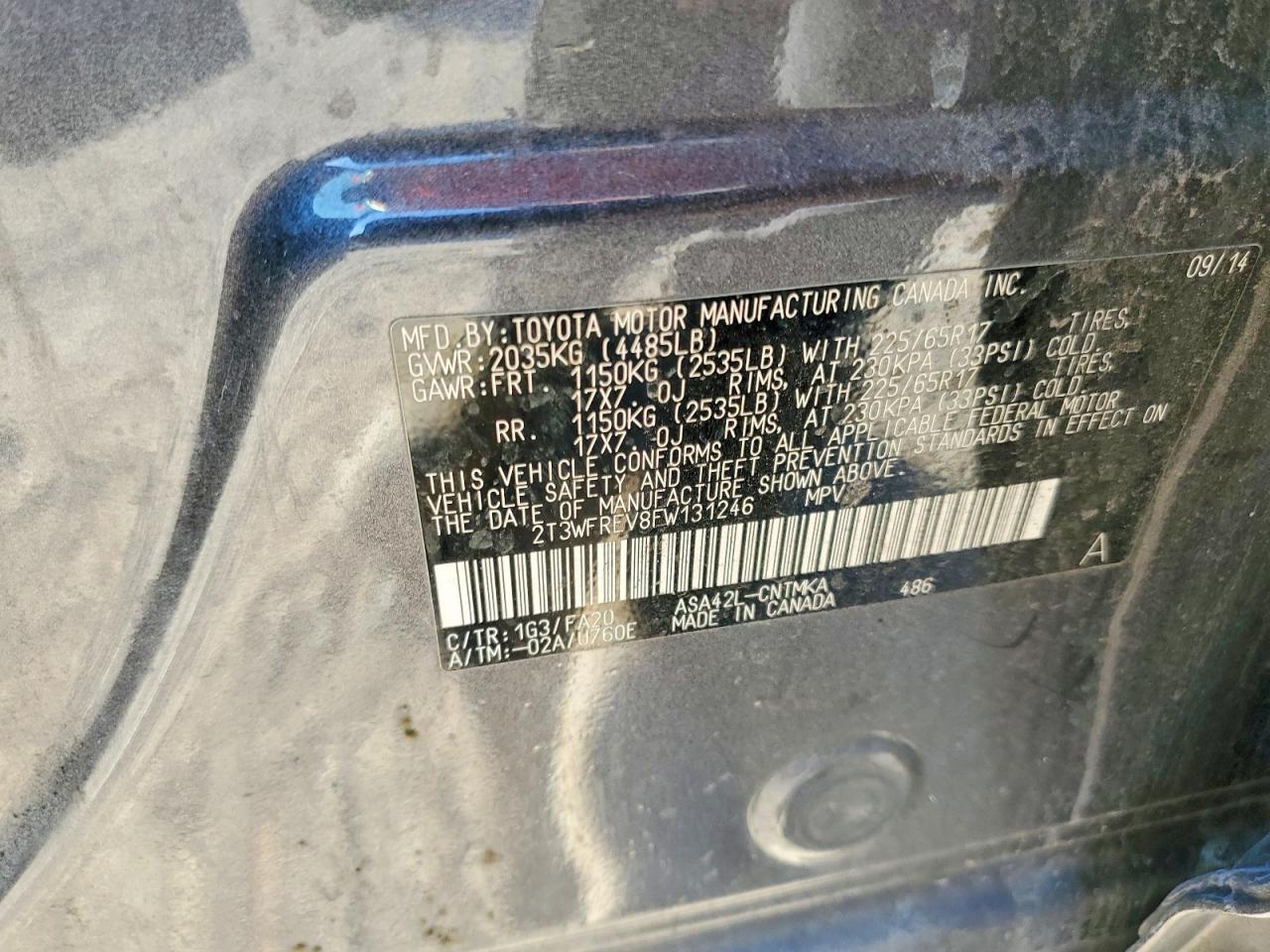 2015 Toyota Rav4 xle
