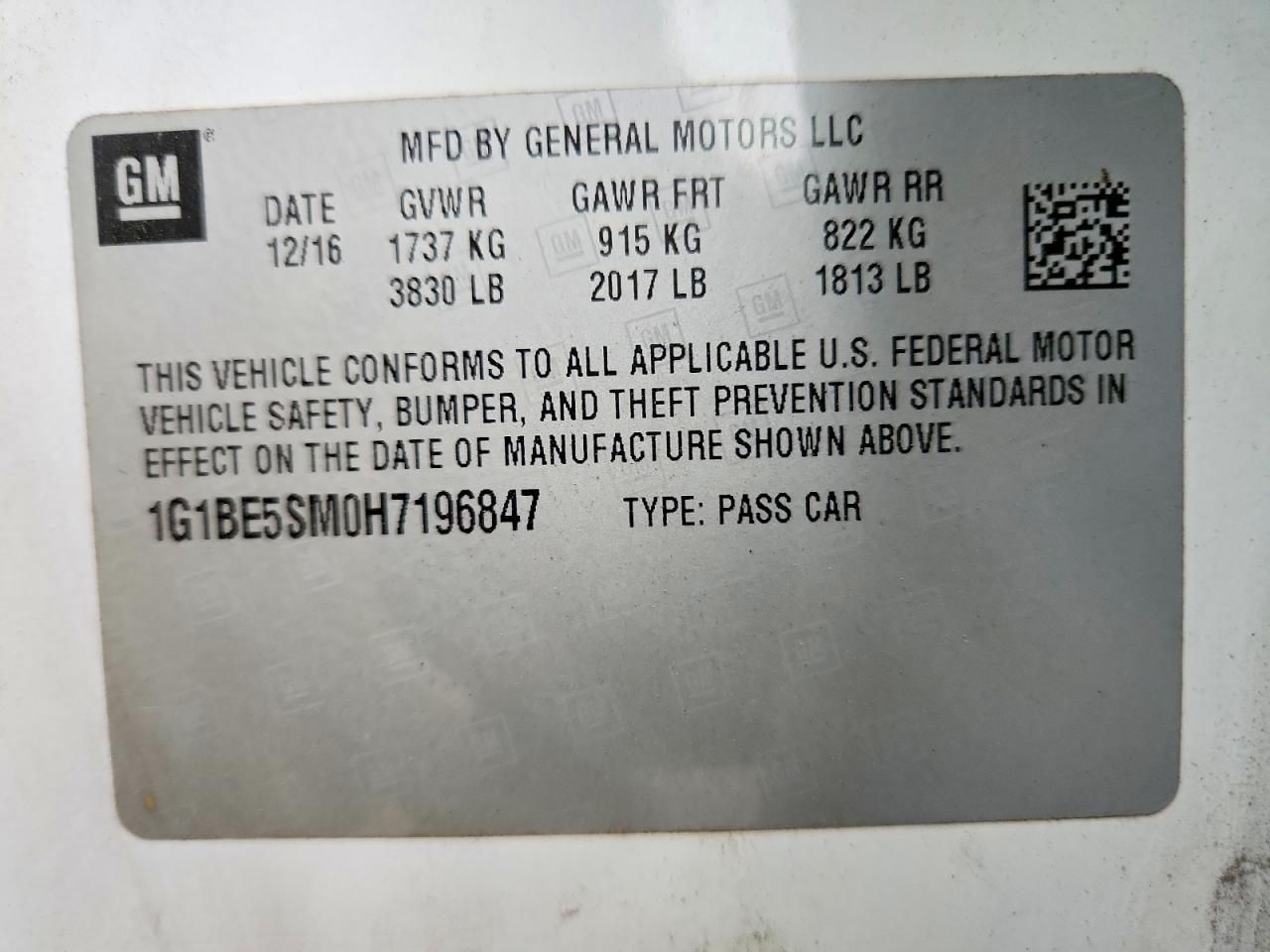 2017 Chevrolet Cruze lt