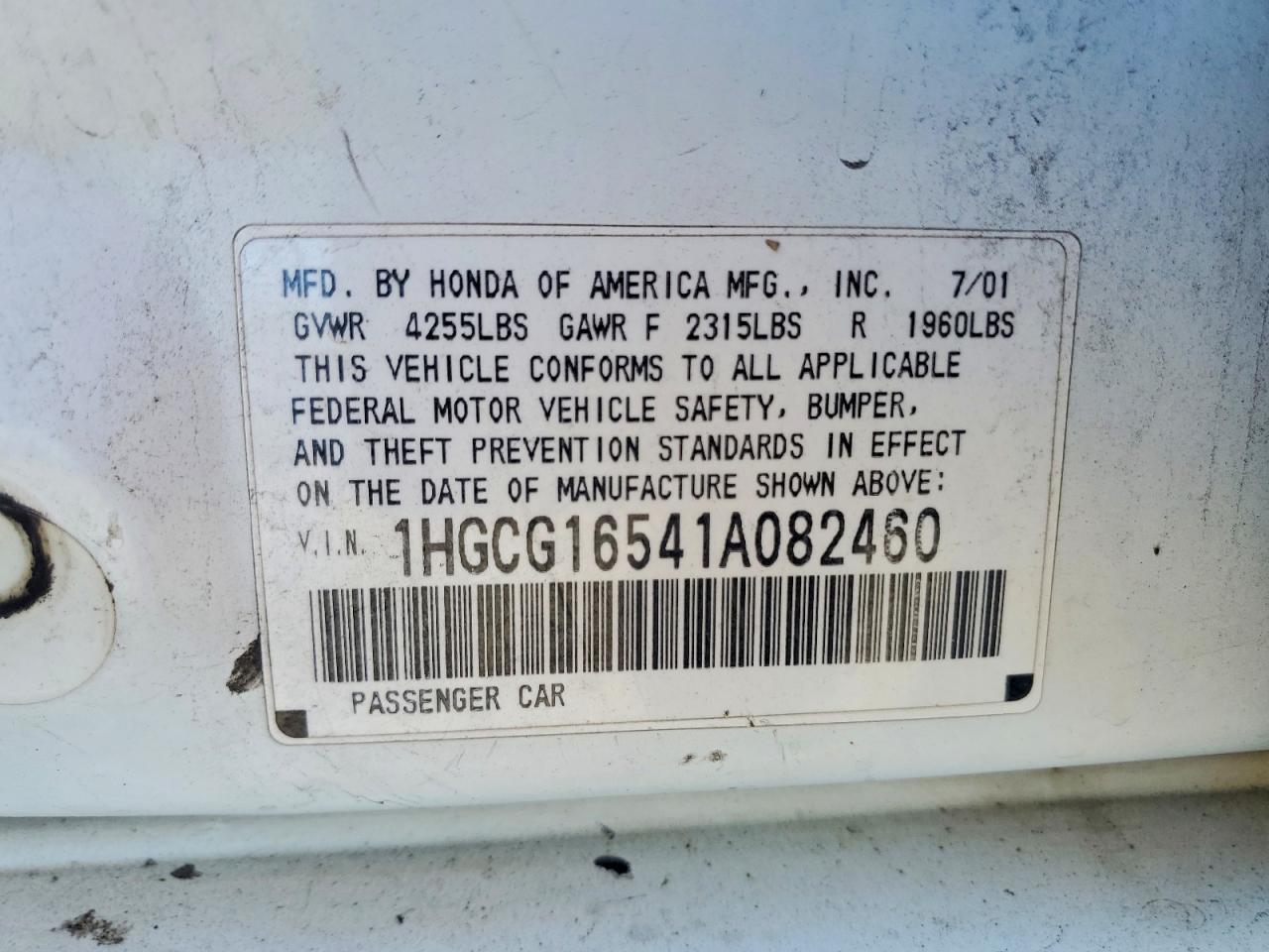 2001 Honda Accord ex