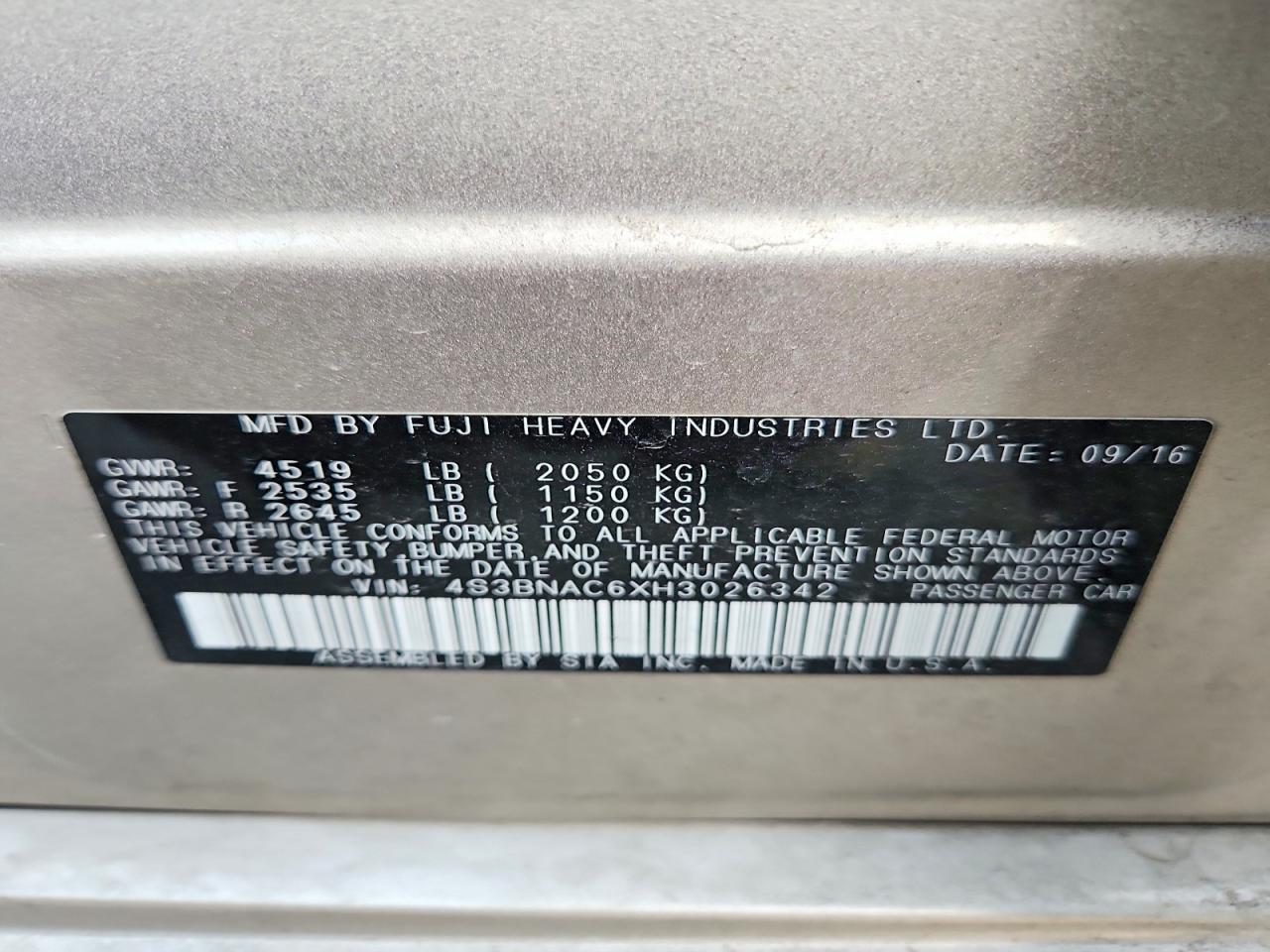 2017 Subaru Legacy 2.5i Premium