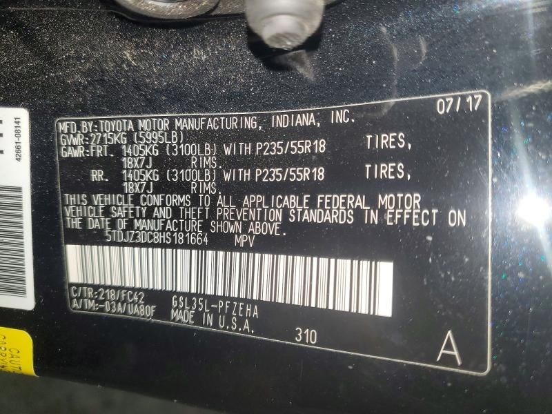 2017 Toyota Sienna le