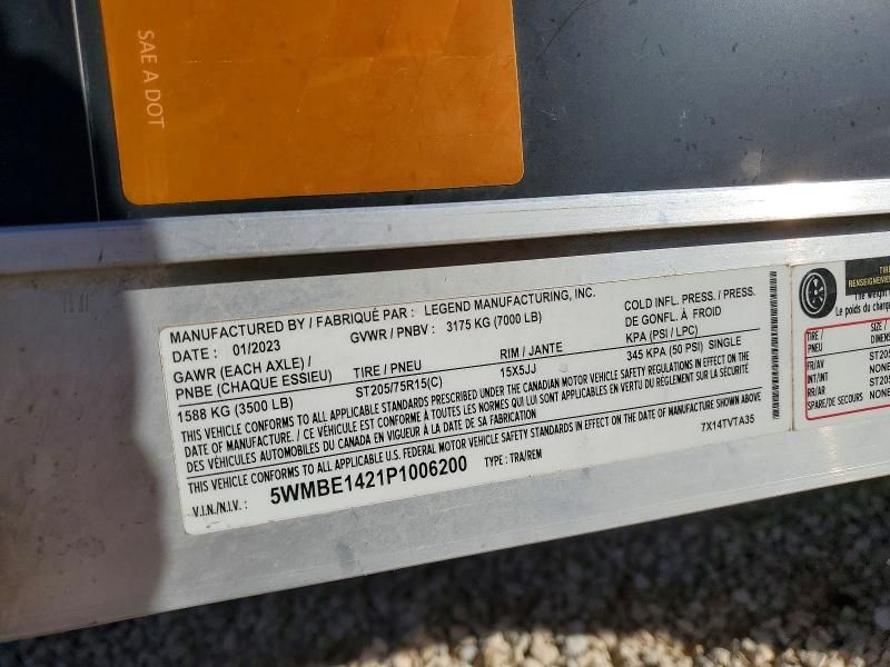 2023 Legend 7x14tvta35 Enclosed Cargo Trailer