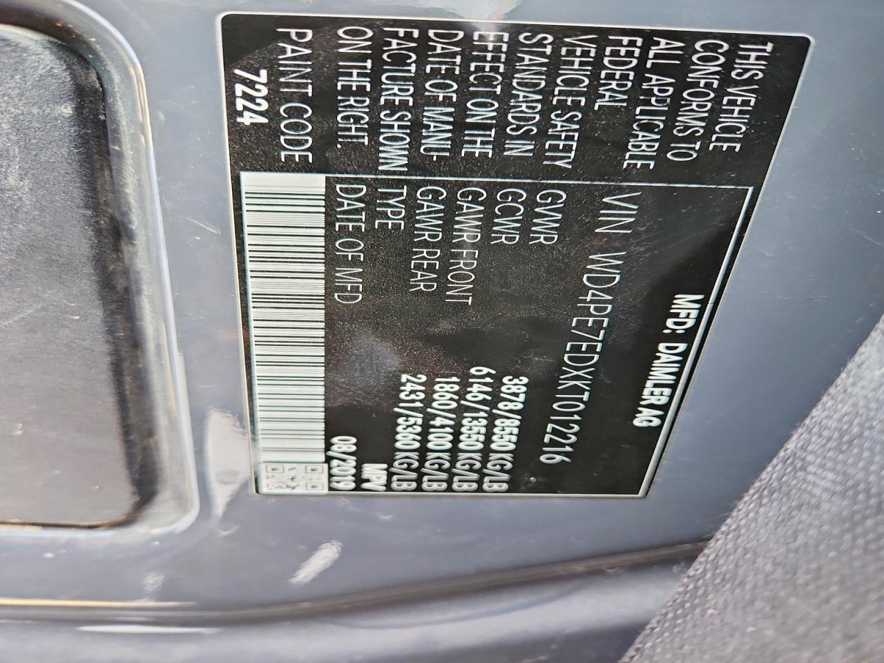 2019 Mercedes-Benz 2019 Mercedes Benz Sprinter 1500 Utility / Service