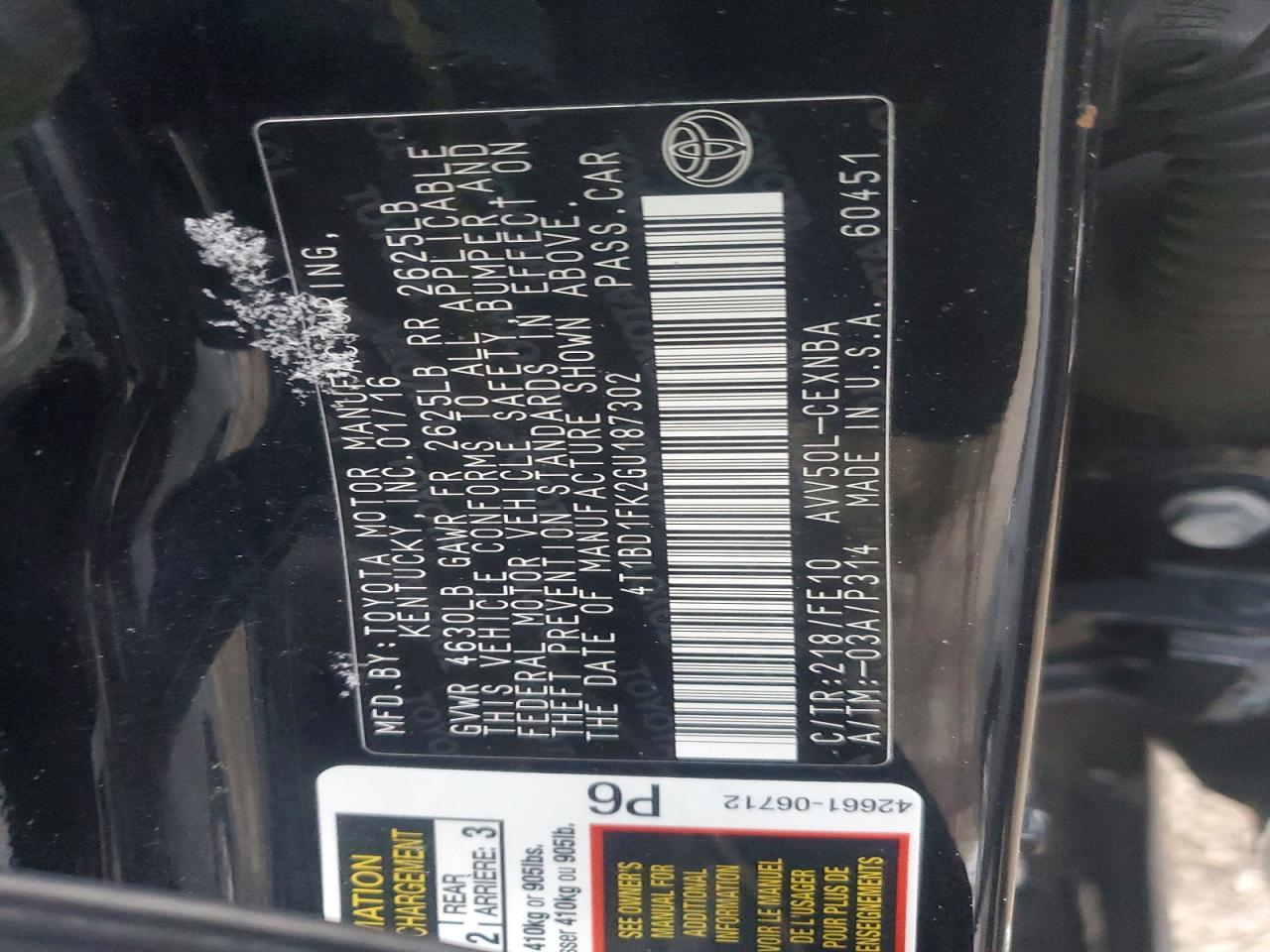 2016 Toyota Camry Hybrid