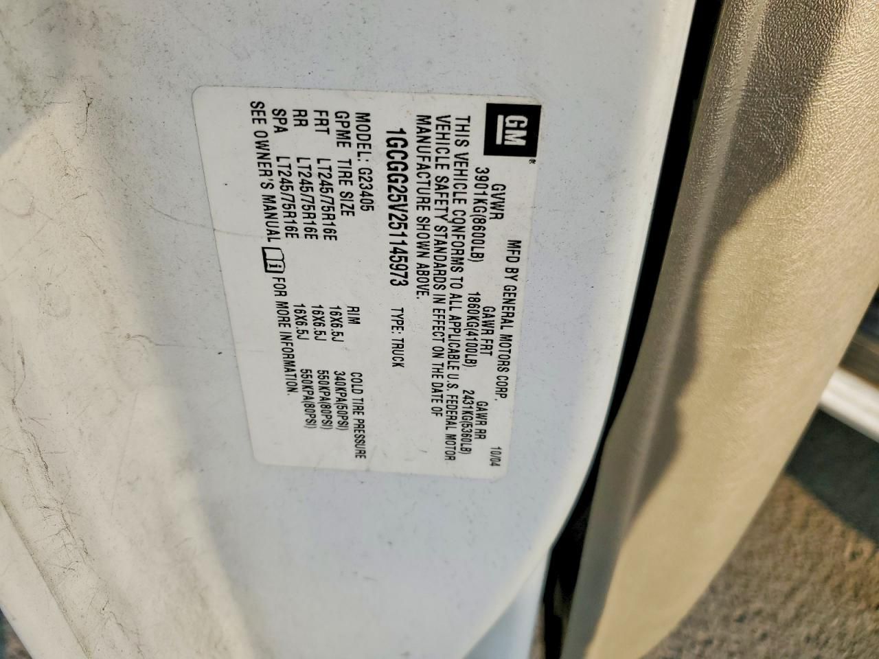 2005 Chevrolet Express G2500 Utility / Service Van