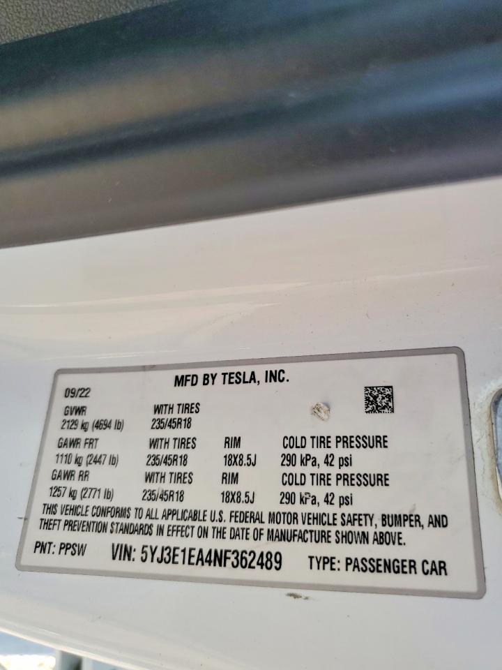 2022 Tesla Model 3