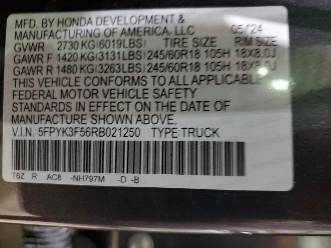 2024 Honda Ridgeline RTL