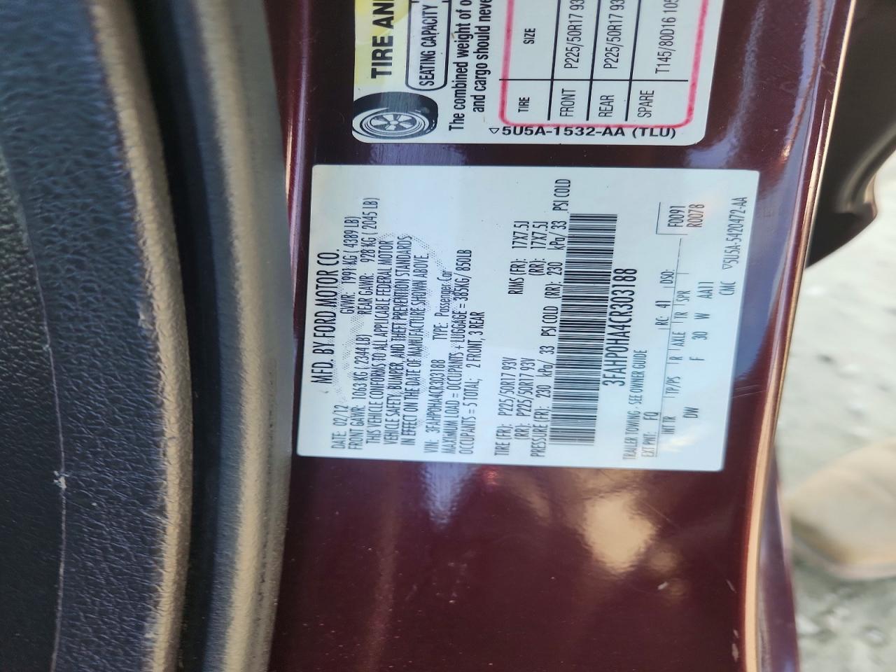 2012 Ford Fusion se