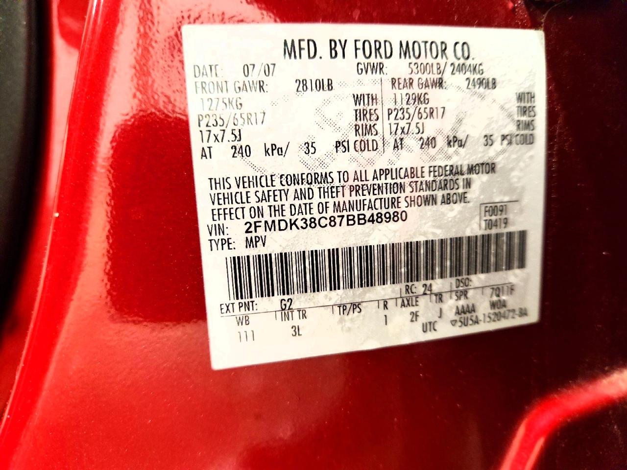 2007 Ford Edge sel