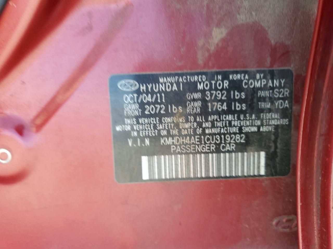 2012 Hyundai Elantra gls