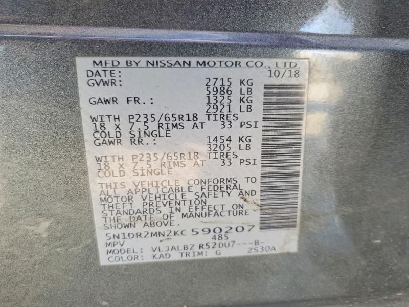 2019 Nissan Pathfinder s