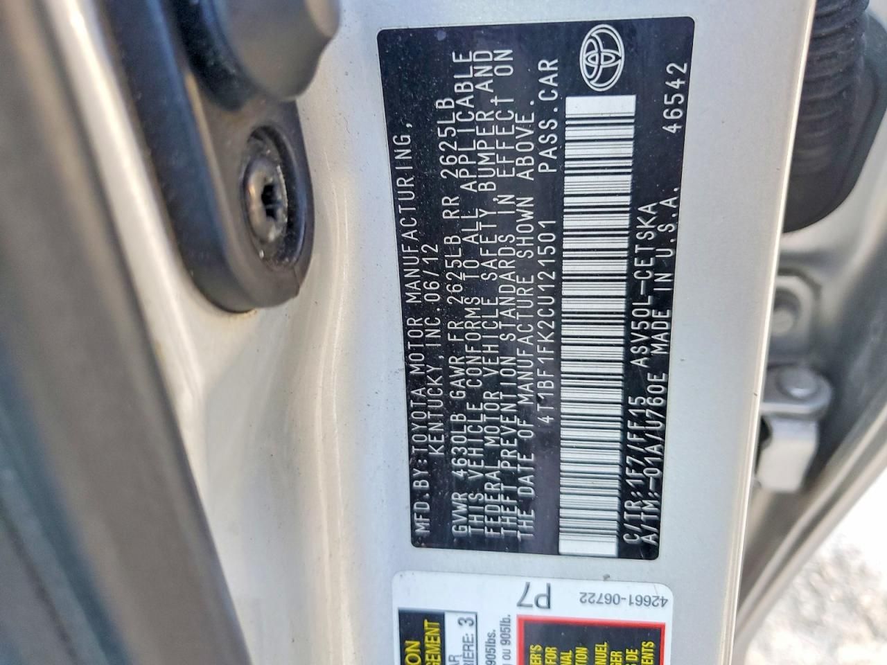 2012 Toyota Camry Base