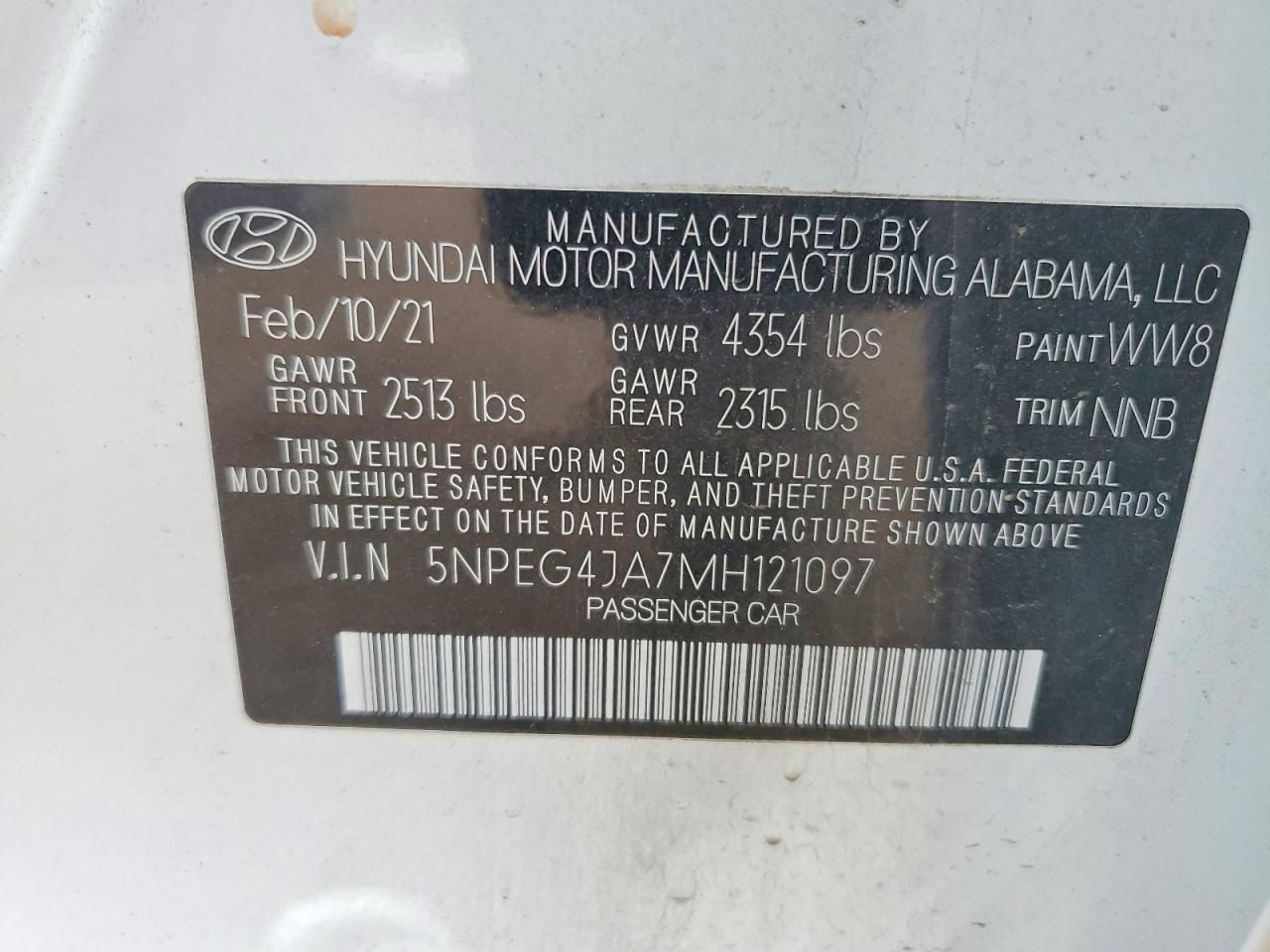 2021 Hyundai Sonata se