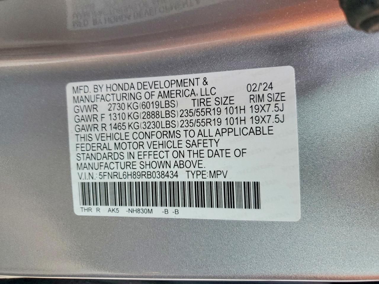 2024 Honda Odyssey Touring