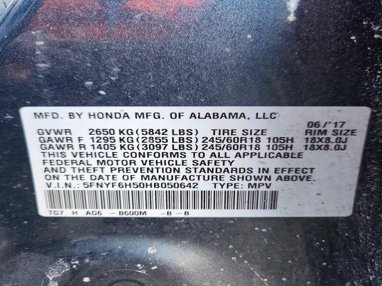 2017 Honda Pilot exl