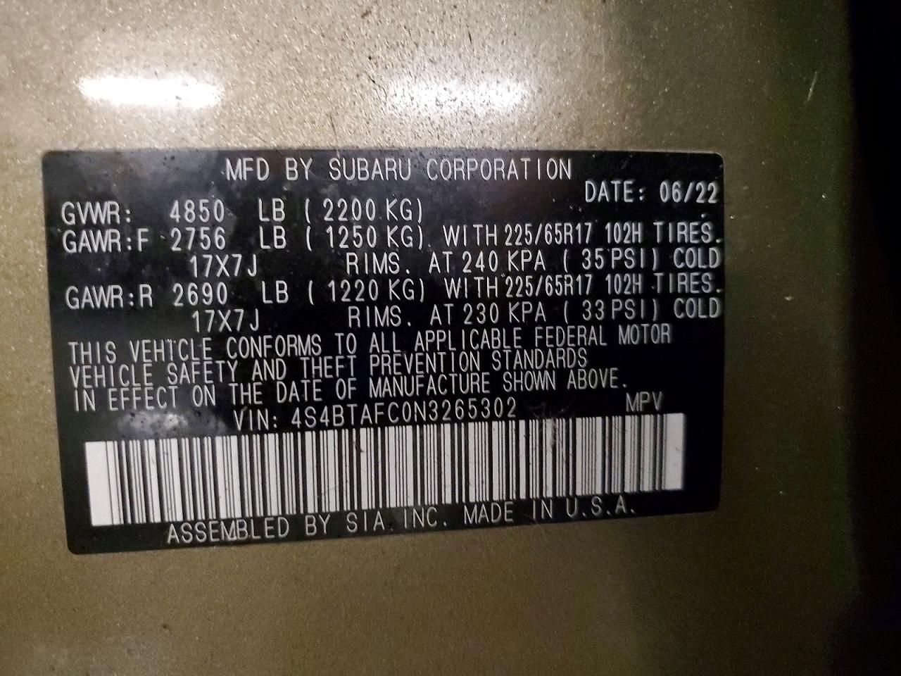 2022 Subaru Outback Premium