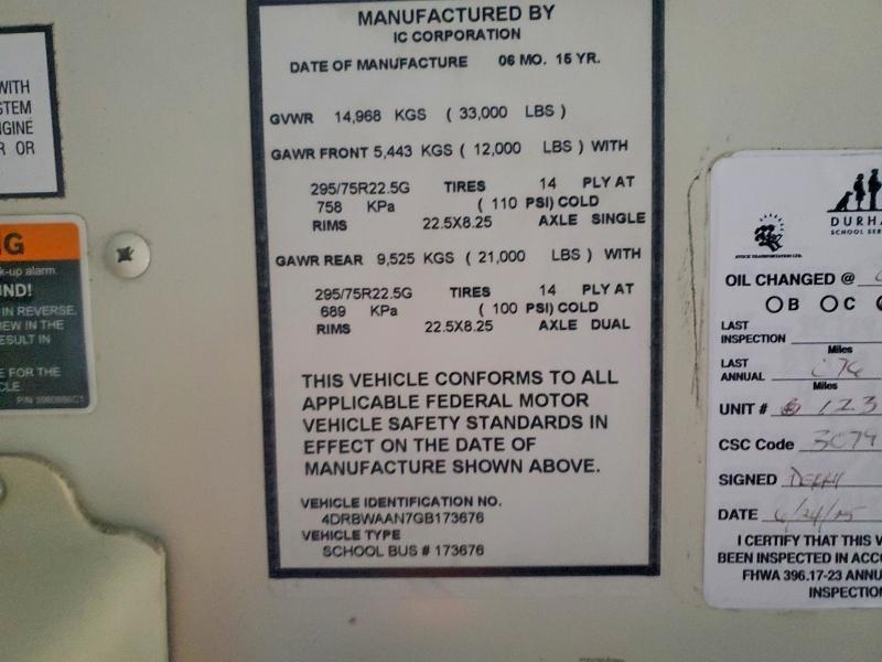 2016 Icrp 2016 IC Corporation RE Series School-School Bus