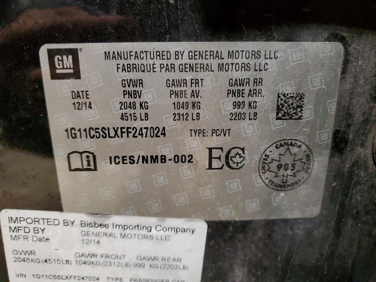 2015 Chevrolet Malibu 1LT