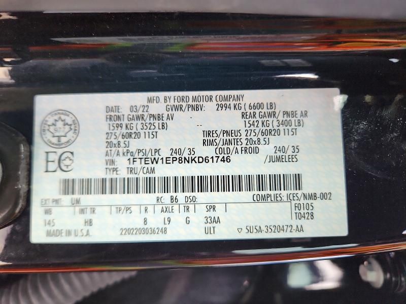 2022 Ford F150 Supercrew