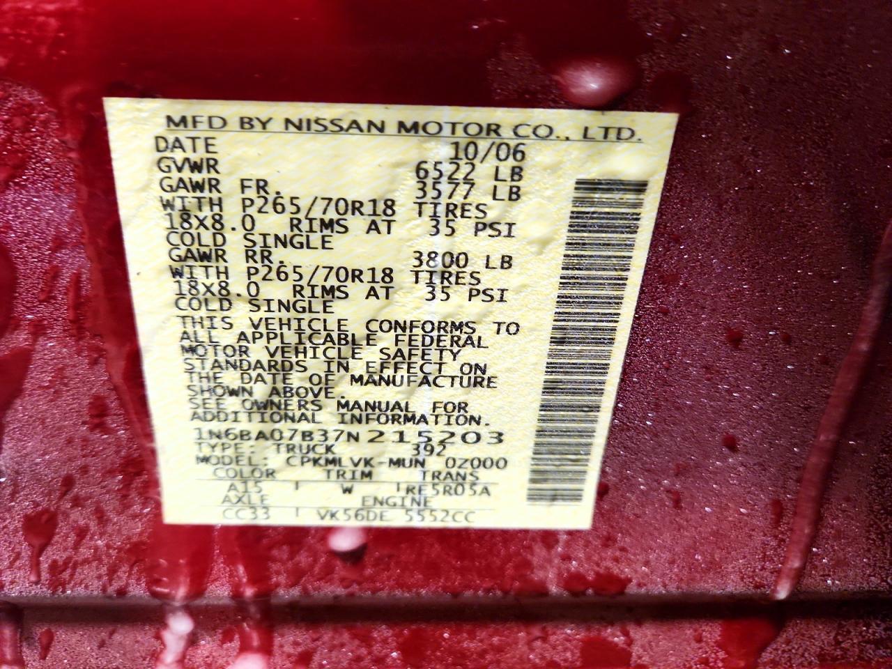 2007 Nissan Titan xe