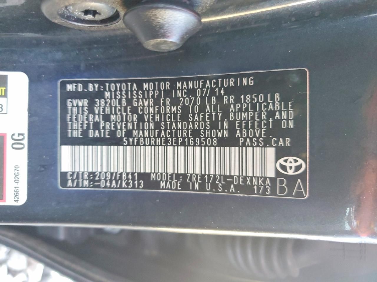 2014 Toyota Corolla l