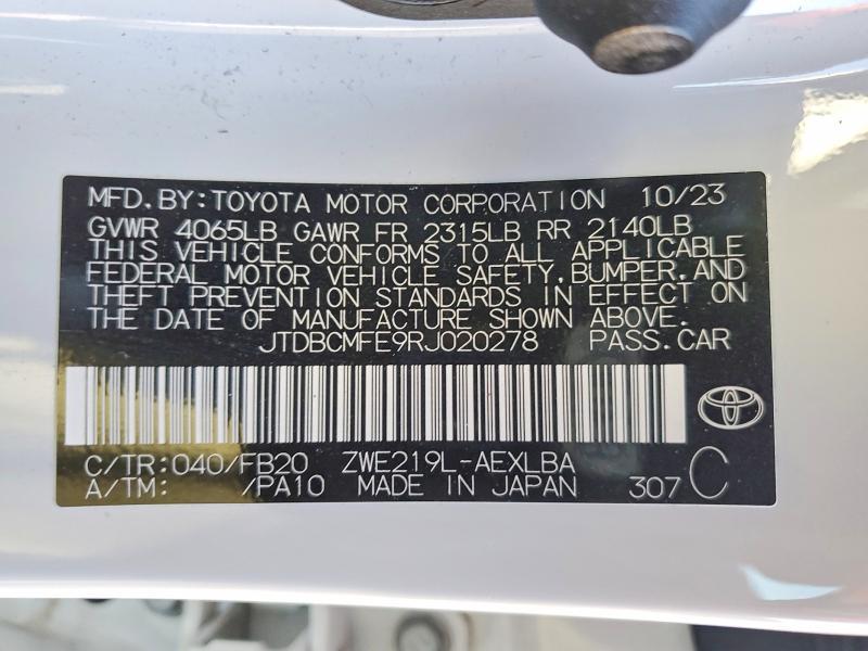 2024 Toyota Corolla Hybrid le