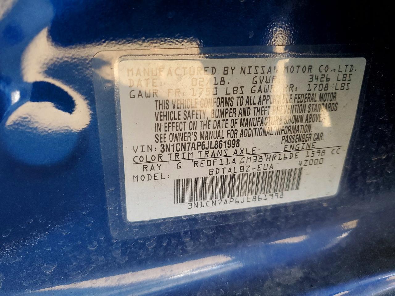 2018 Nissan Versa s