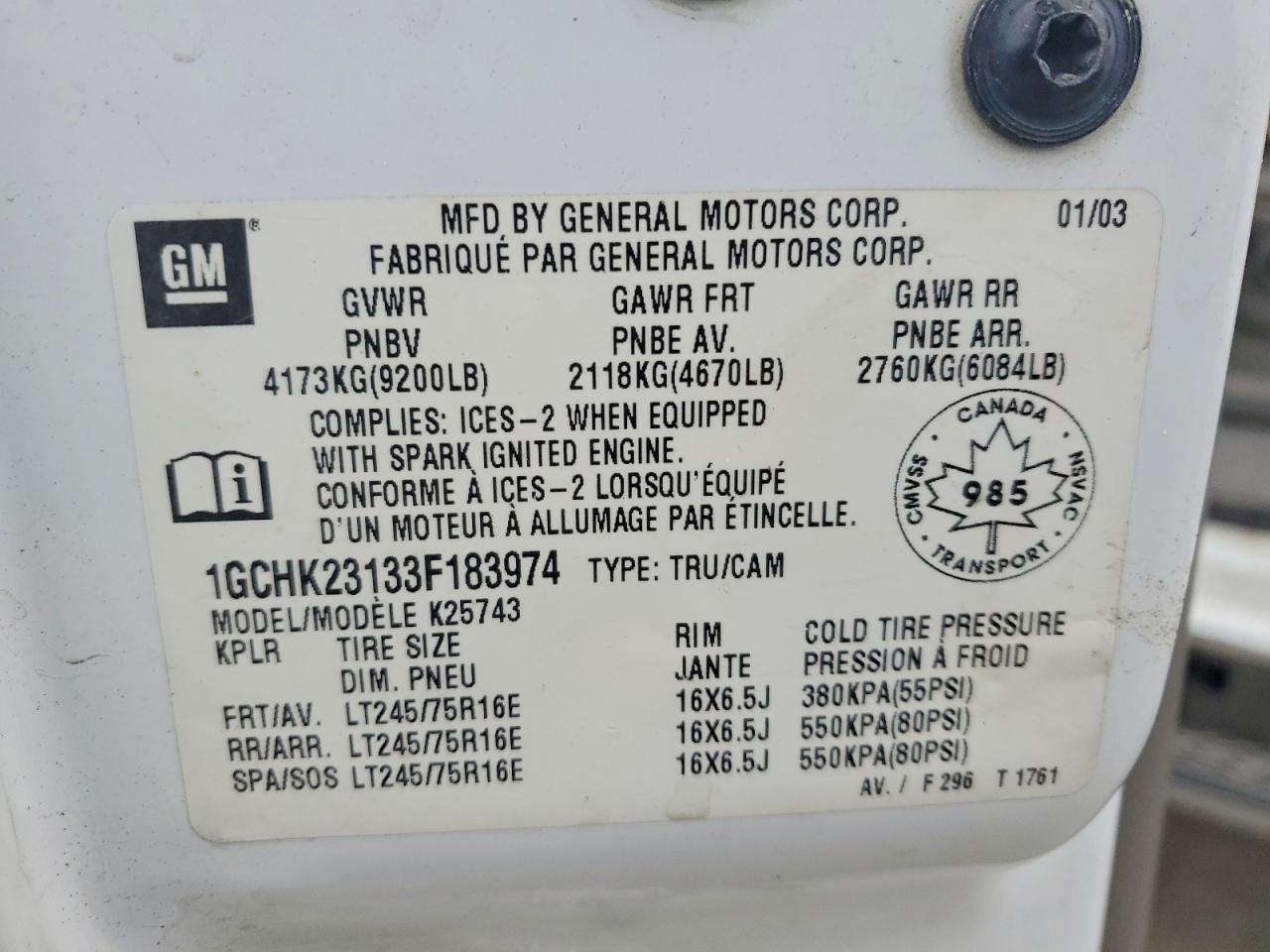 2003 Chevrolet Silverado K2500 Heavy Duty