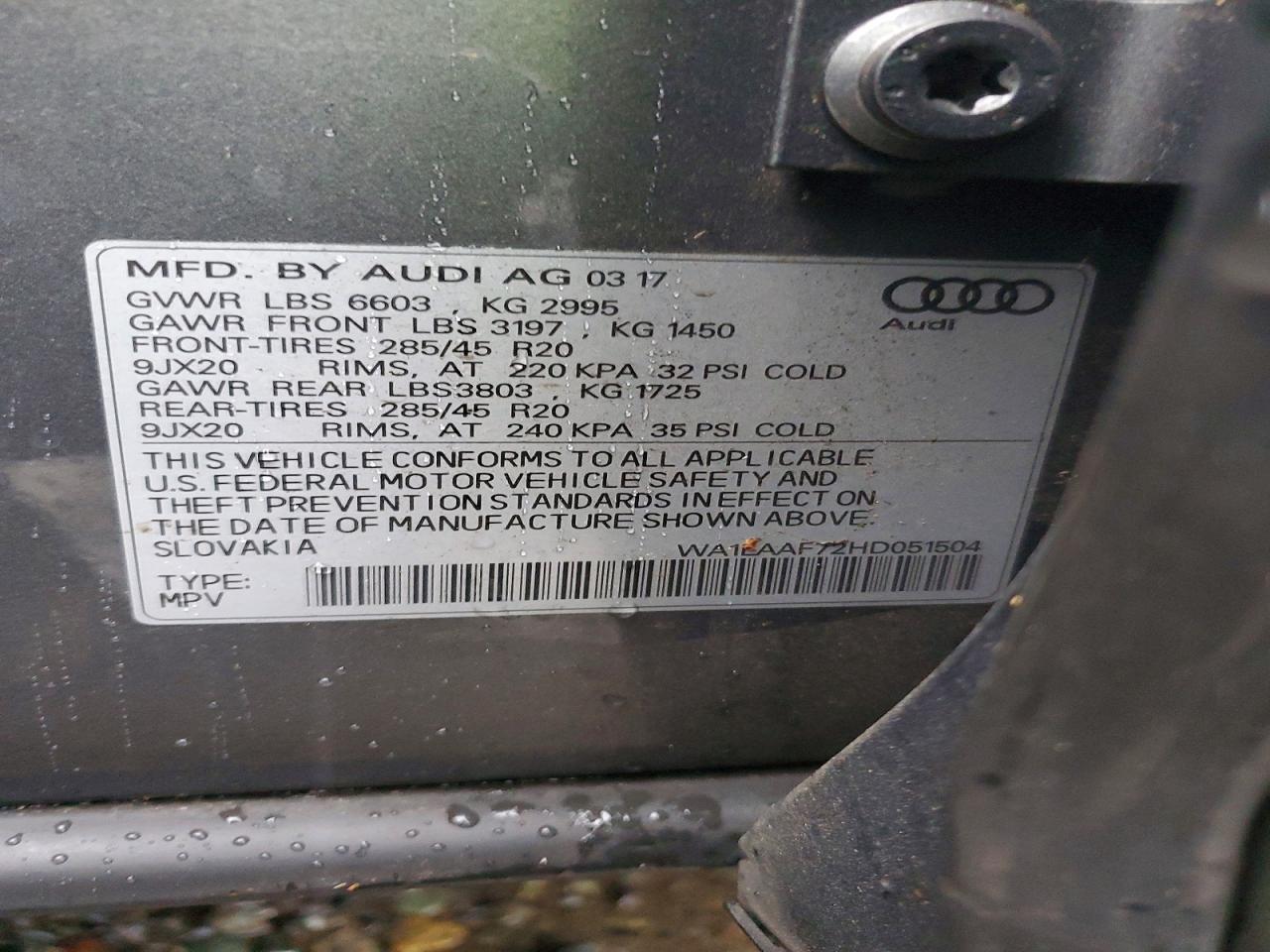 2017 Audi Q7 Premium Plus