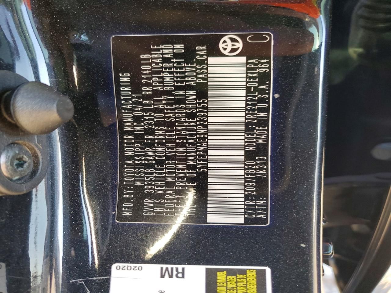 2021 Toyota Corolla le