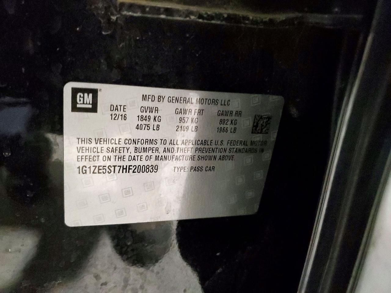 2017 Chevrolet Malibu lt