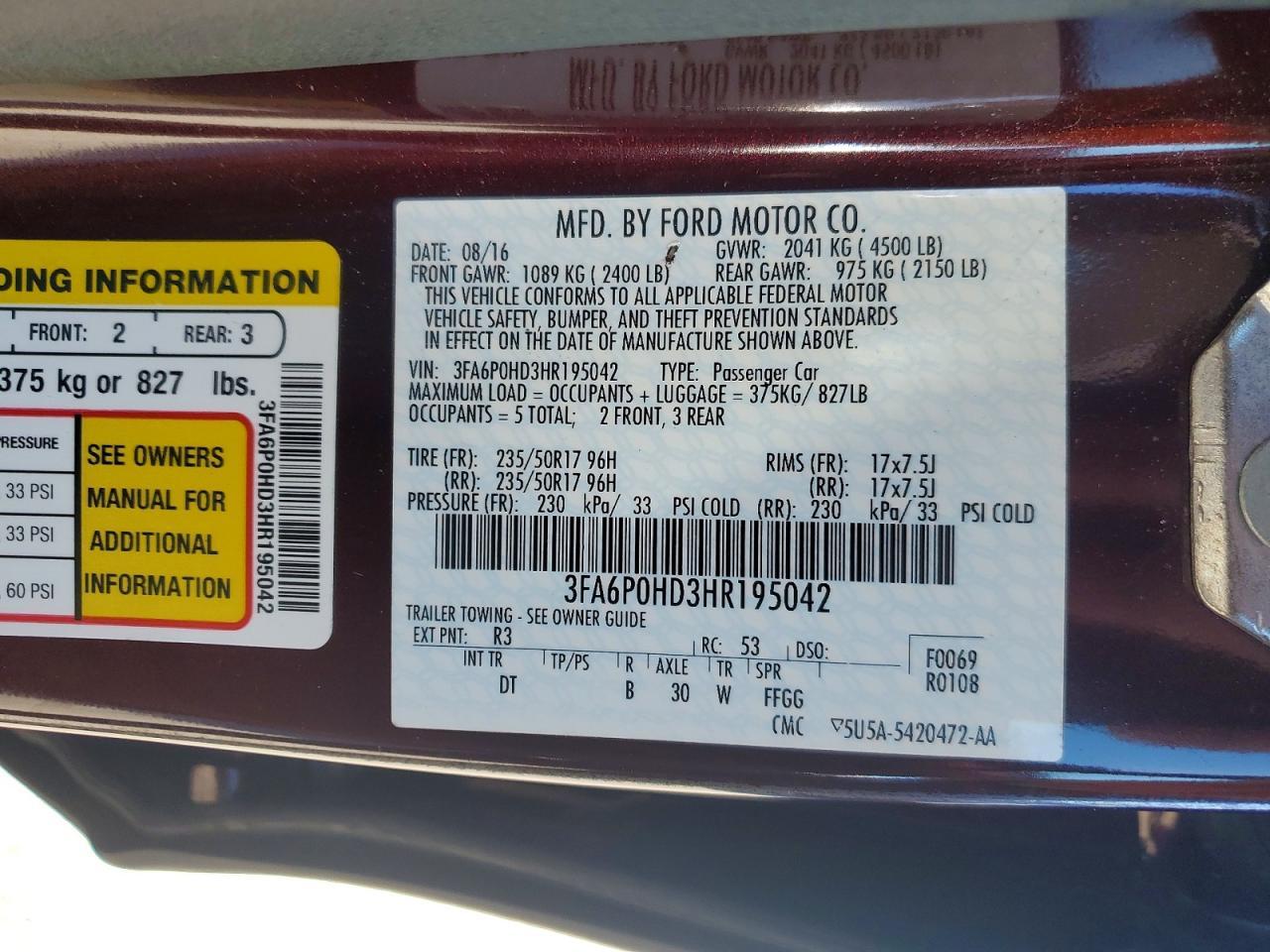 2017 Ford Fusion se