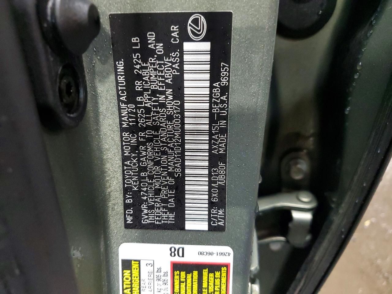 2021 Lexus Es 250 Base