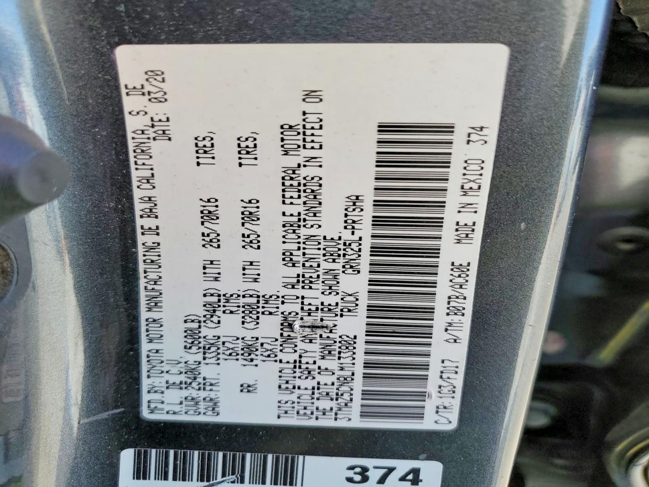 2020 Toyota Tacoma Double cab