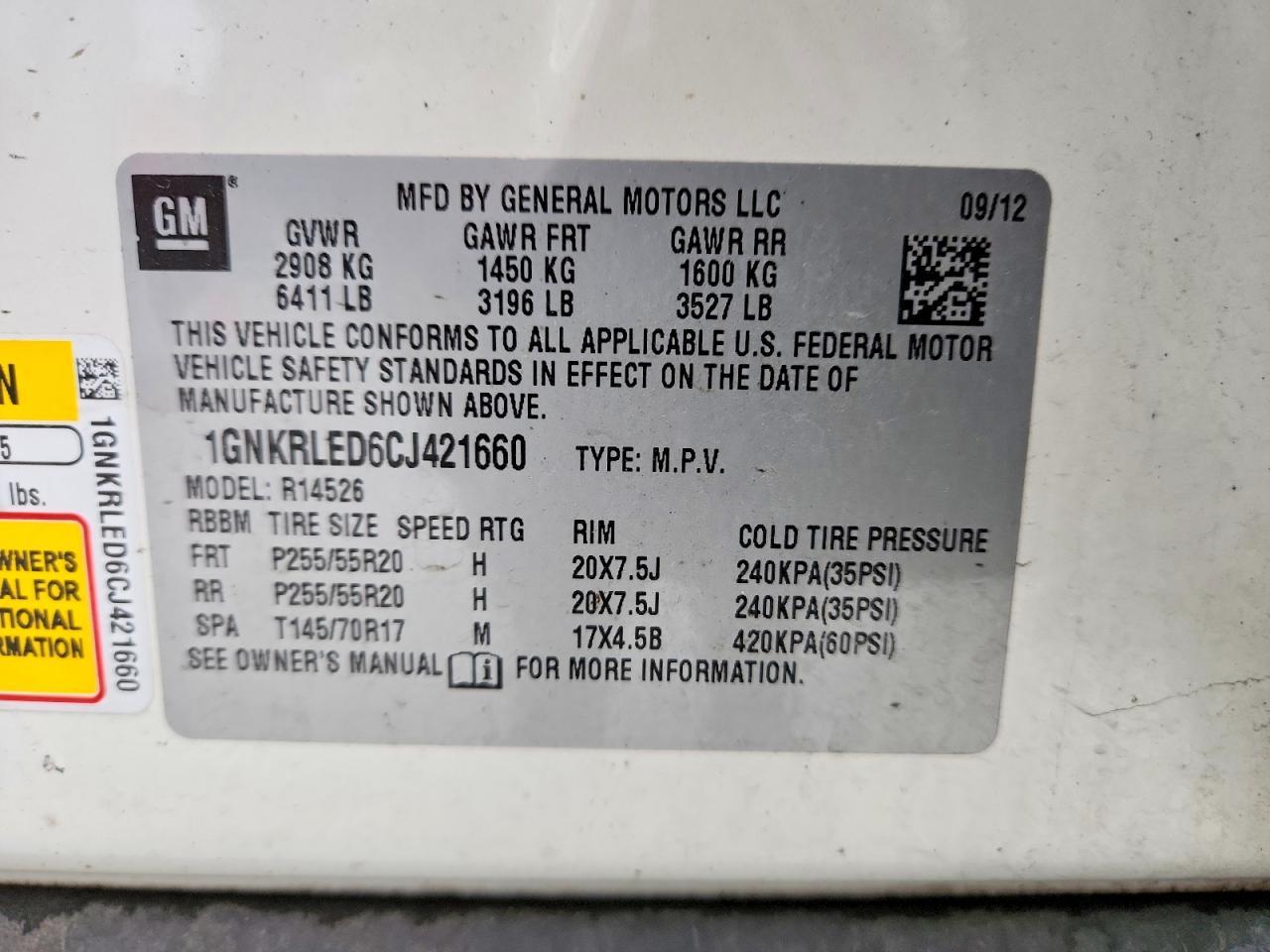 2012 Chevrolet Traverse ltz