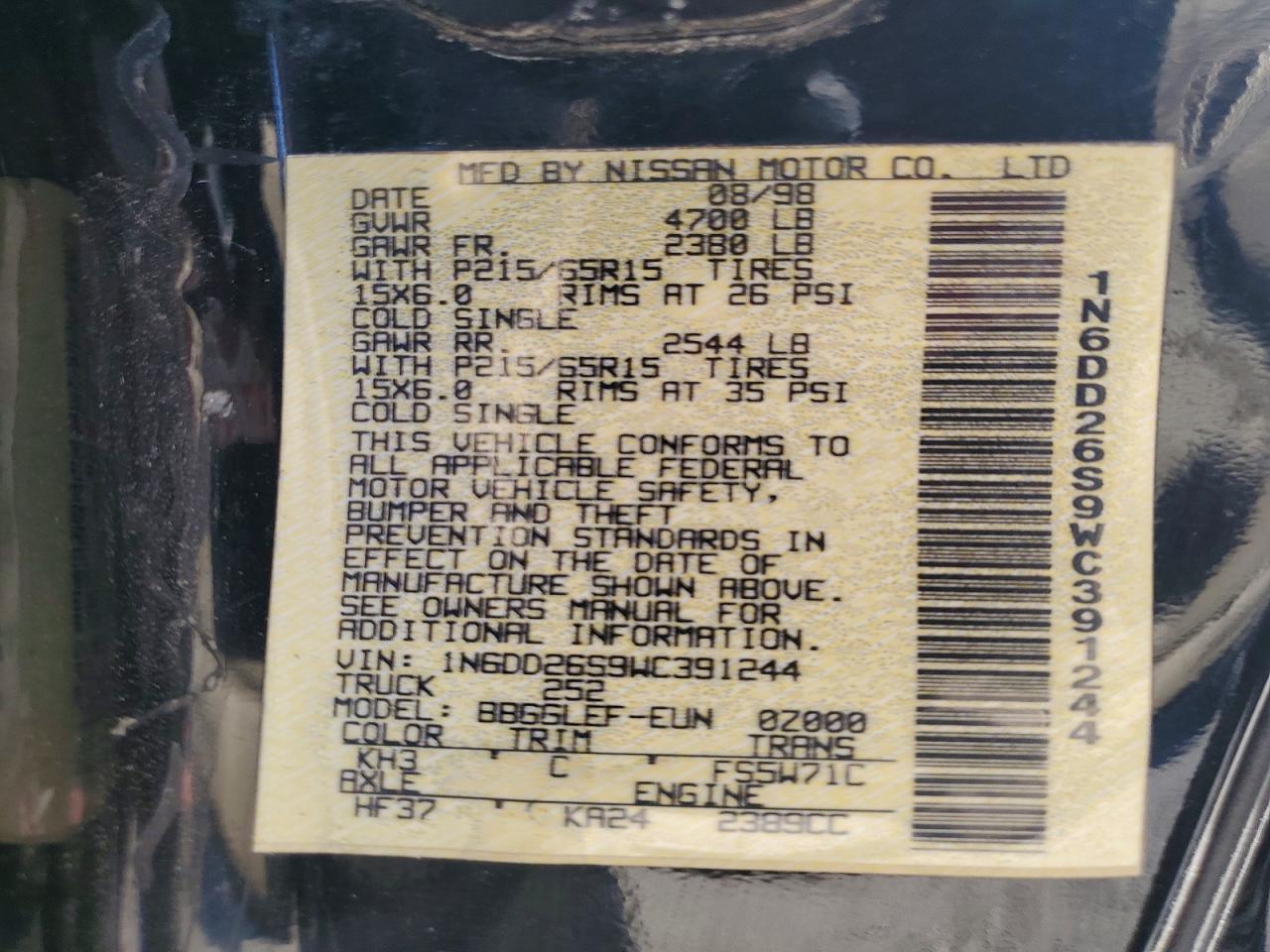 1998 Niss Frontier King cab