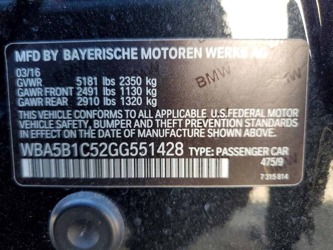 2016 BMW 535 i