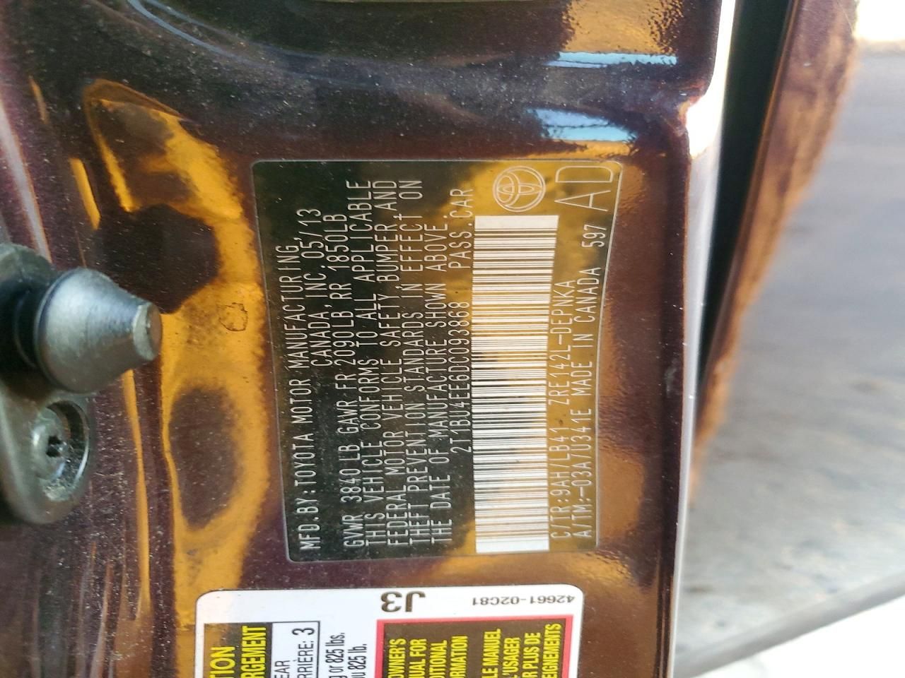 2013 Toyota Corolla Base