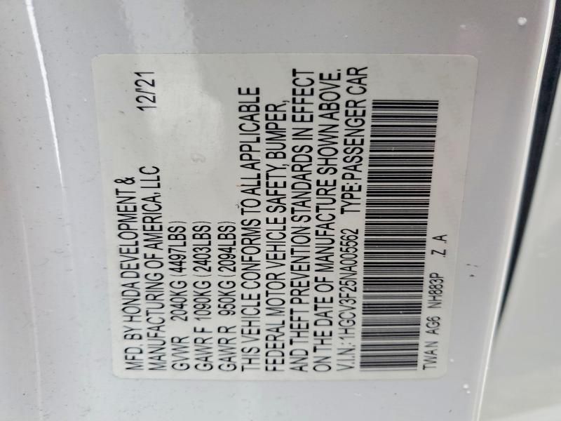 2022 Honda Accord Hybrid Sport