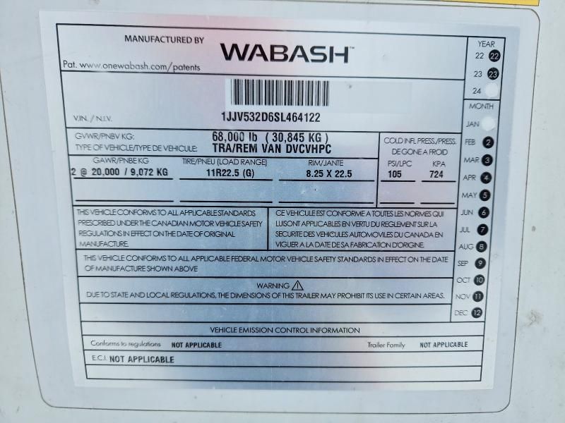 2025 Wabash Dvcvhpc-DRY Van Trailer