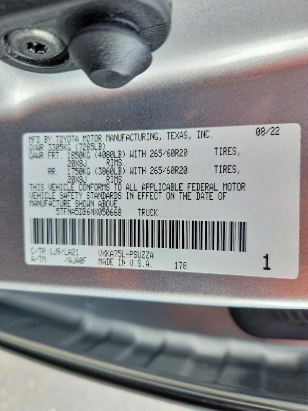 2022 Toyota Tundra Platinum