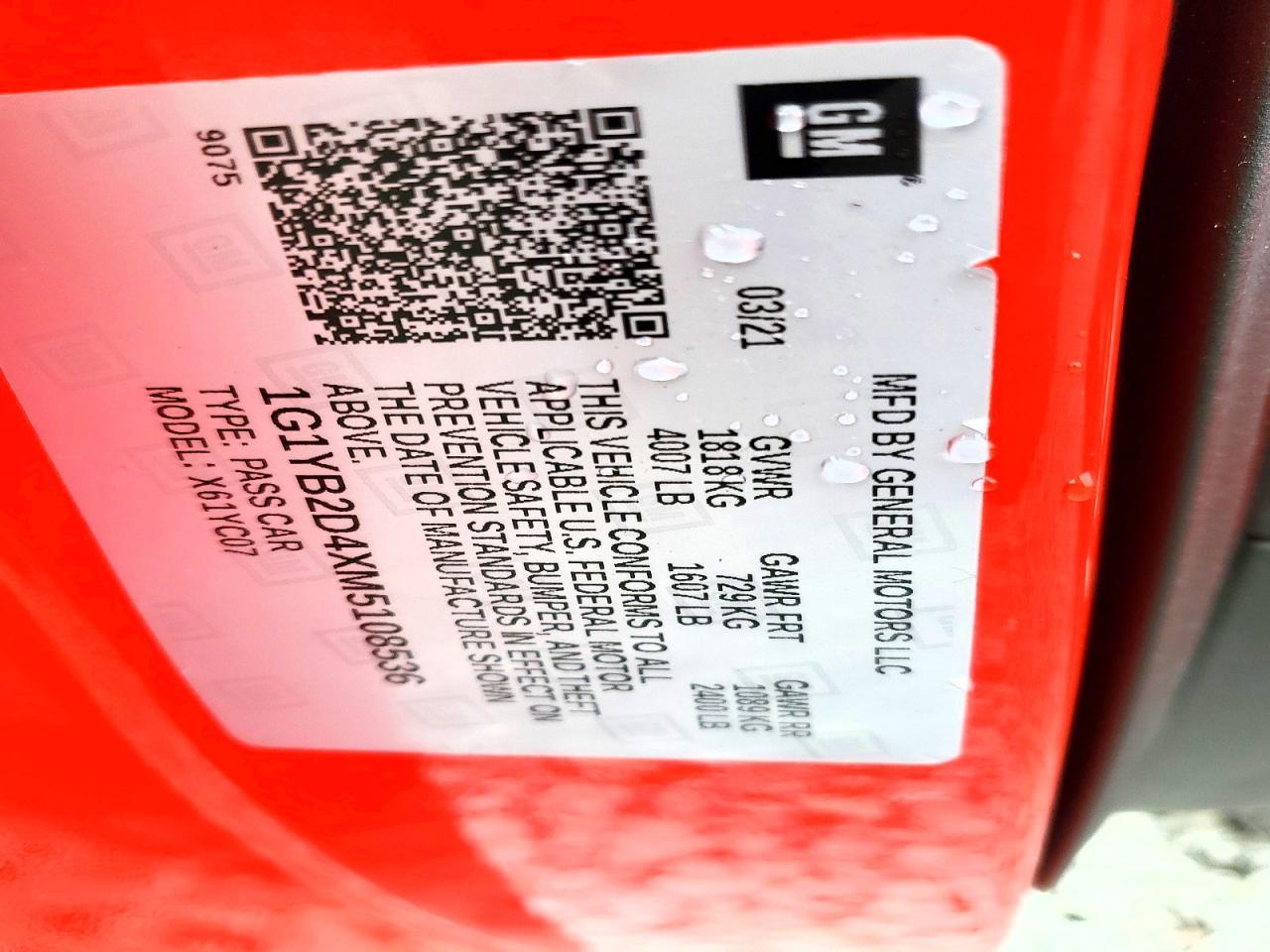 2021 Chevrolet Corvette Stingray 2LT