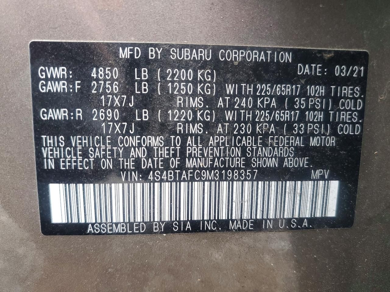 2021 Subaru Outback Premium