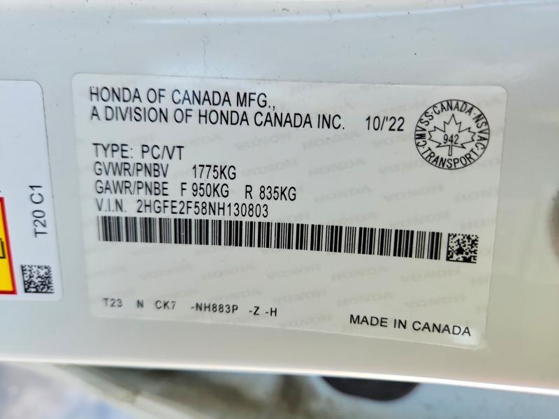 2022 Honda Civic Sport