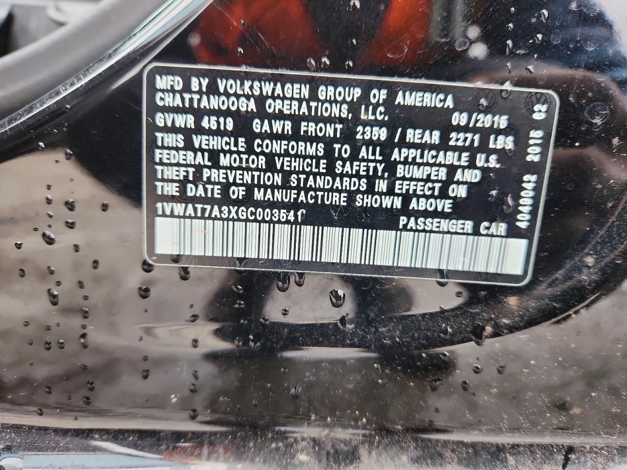 2016 Volkswagen Passat s