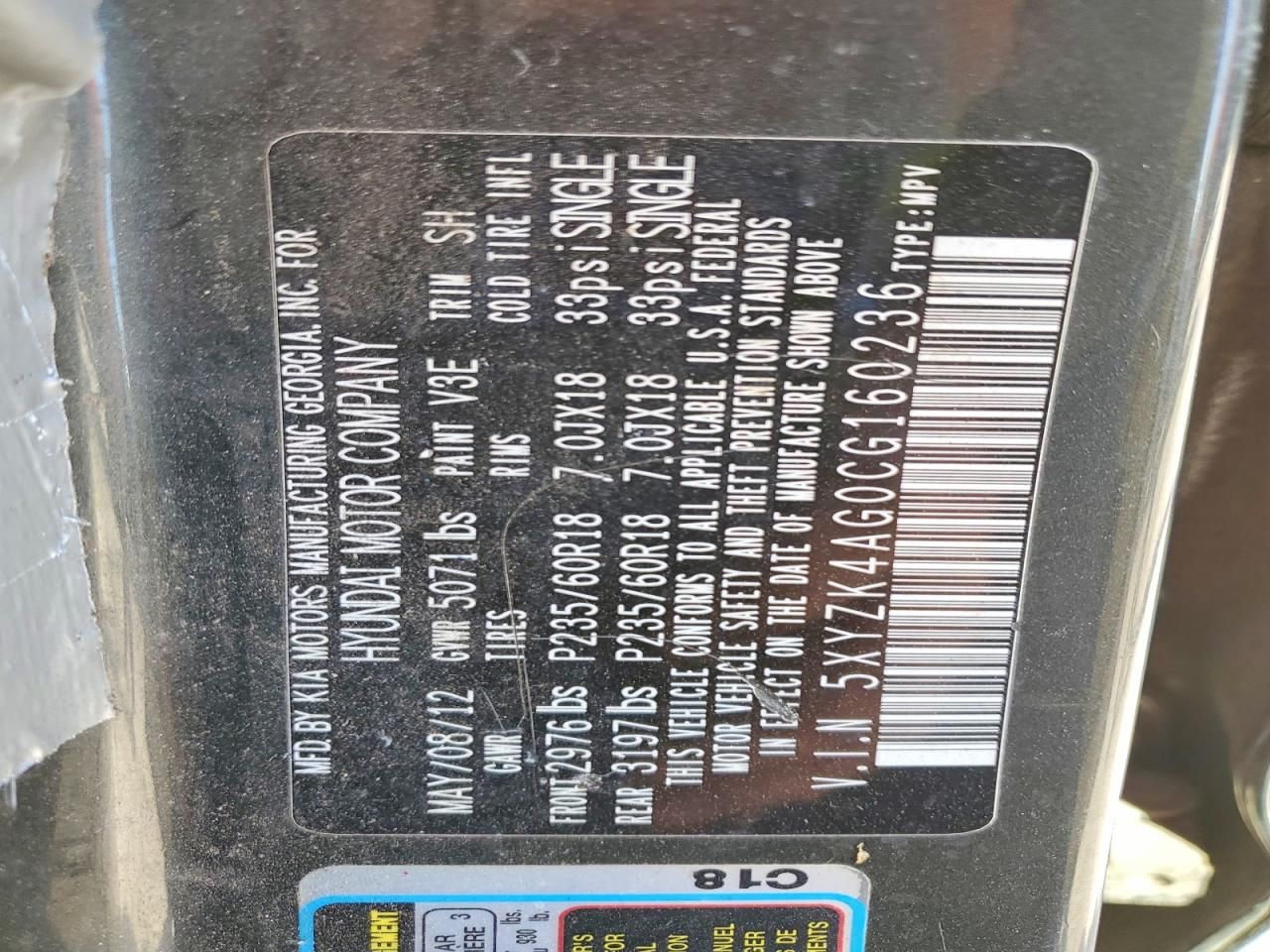 2012 Hyundai Santa fe Limited