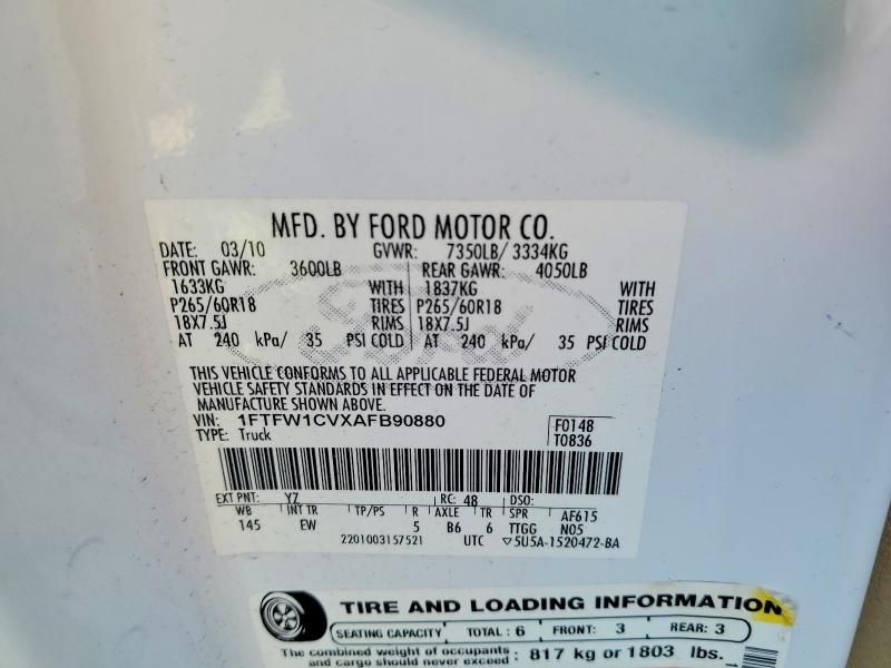 2010 Ford F150 Supercrew